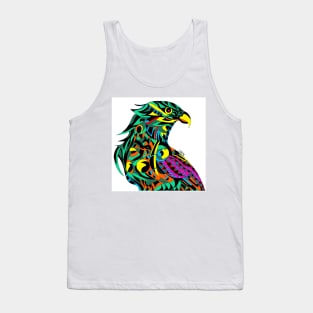 green mecha peregrine falcon halcon ecopop in mexican techno organic tribal totonac patterns Tank Top